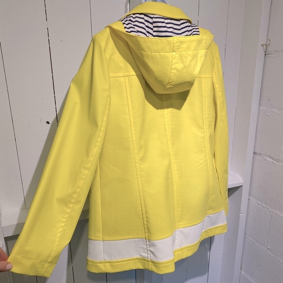 NWT Talbots Spring Jacket Coat Size Small Hello Yellow Detachable Hood Rain Go - Picture 8 of 16